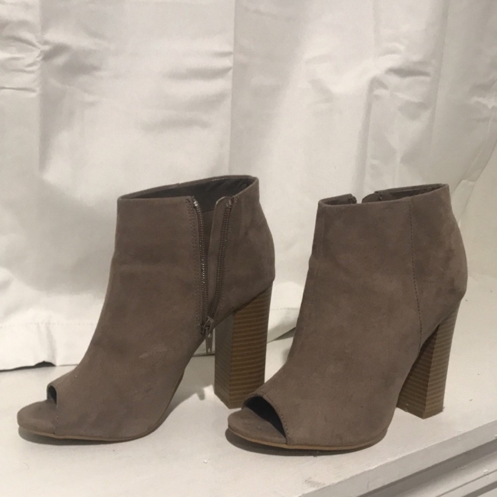Peep toe booties